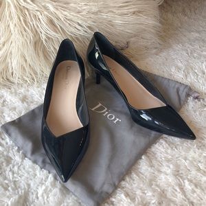 Dior Womens Black Patent Kitten Heels (US 9-9.5)